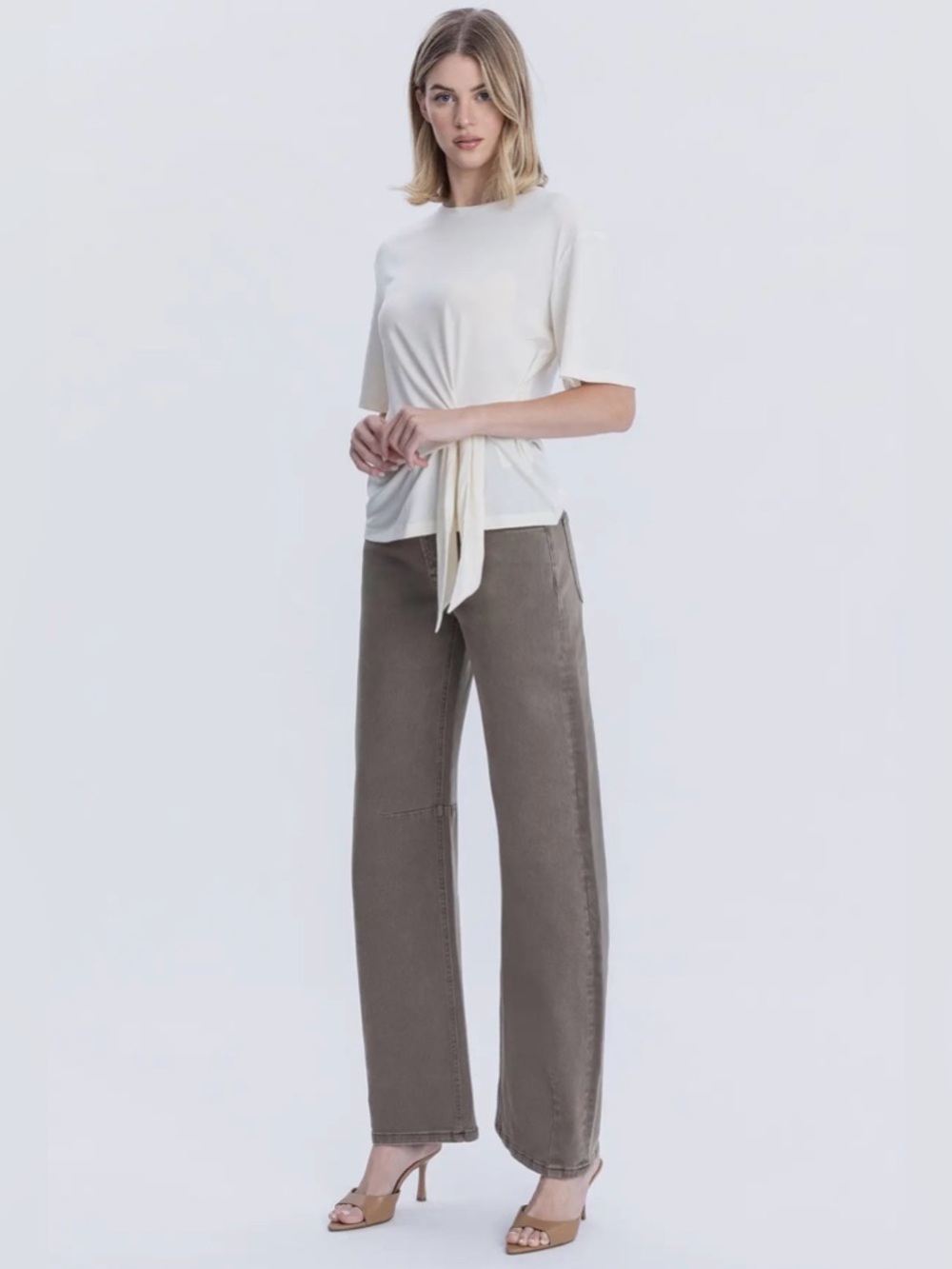 NEW Vervet by Flying Monkey Kate High Rise Barrel Jeans in Ash
